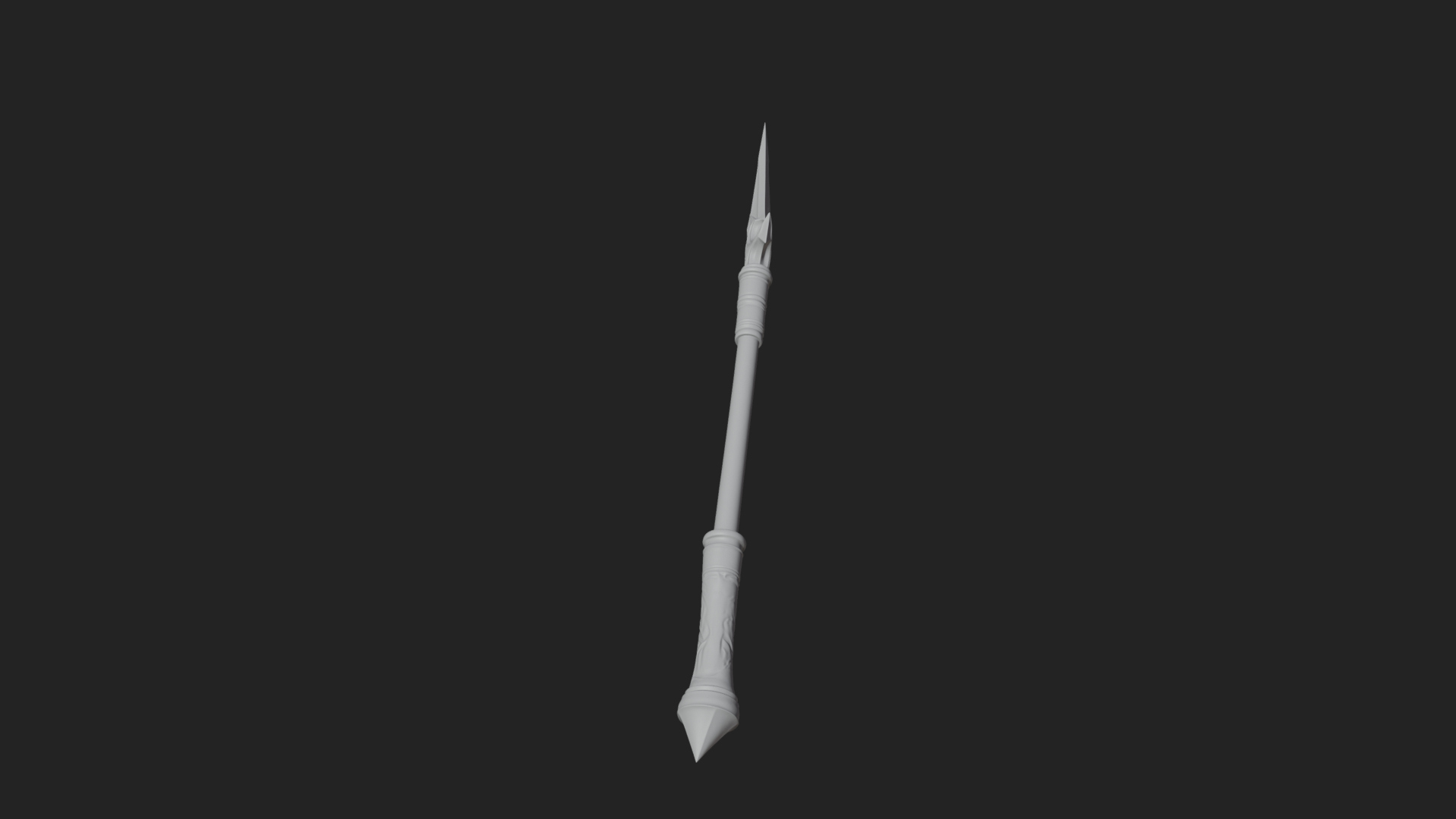Carved War Spear Model Design 3 3D Print Model 3D Model