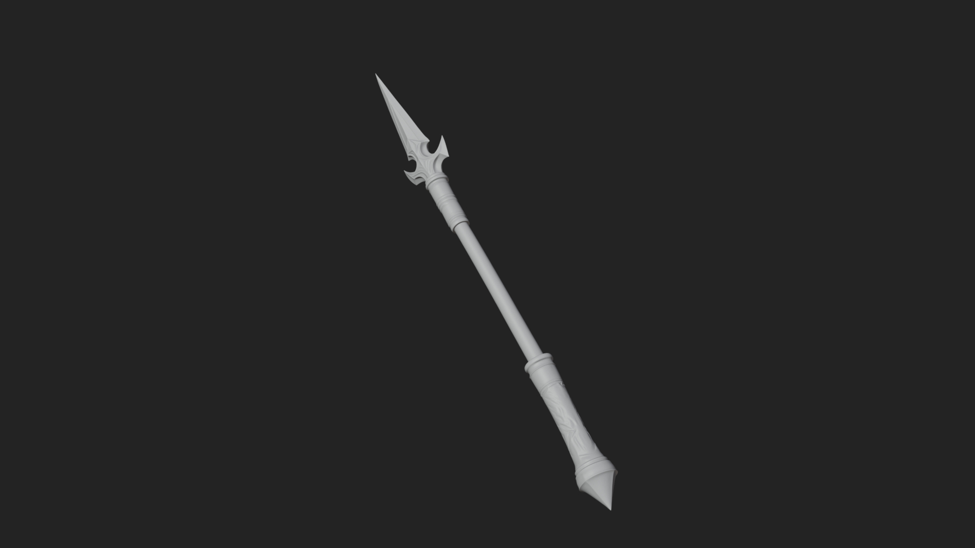 Carved War Spear Model Design 3 3D Print Model 3D Model