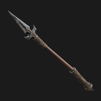 Carved War Spear Model Design 3 3D Print Model