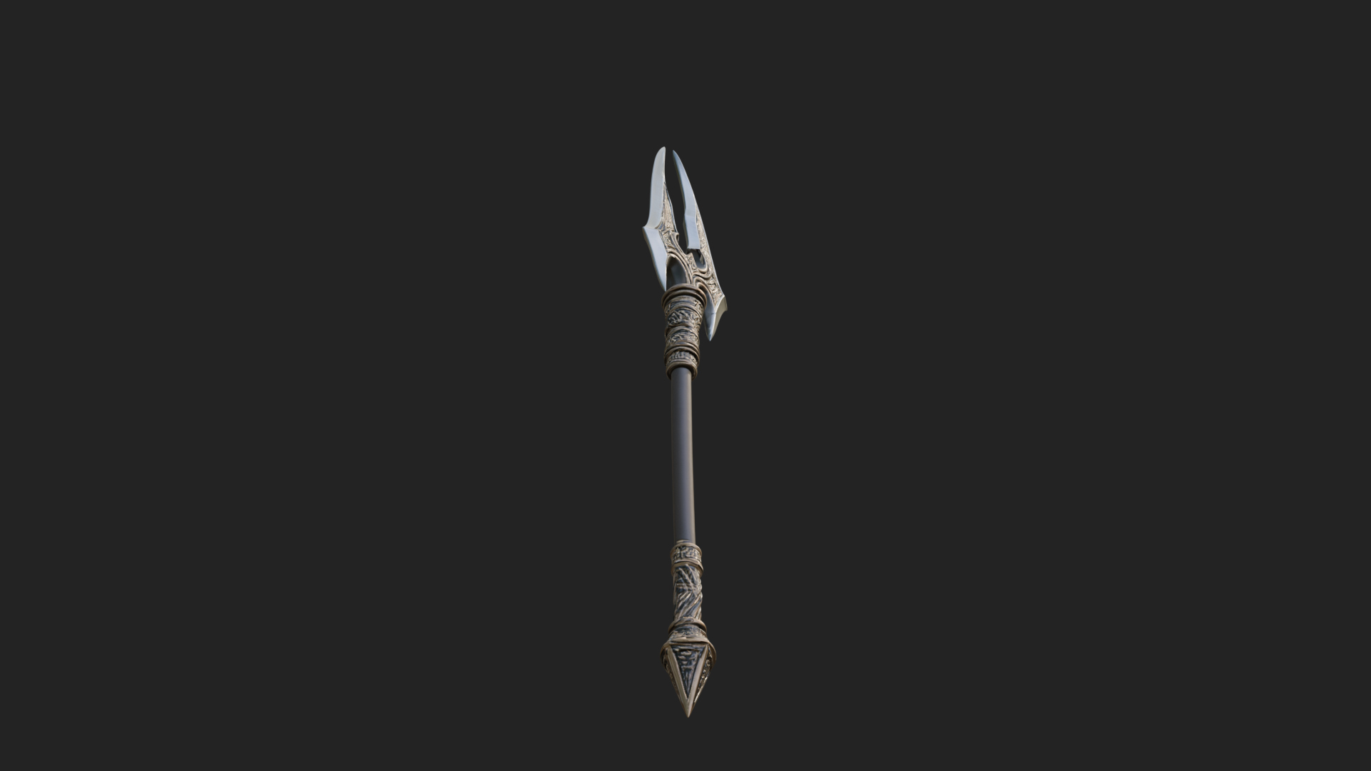 Carved War Spear Model Design 4 3D Print Model 3D Model