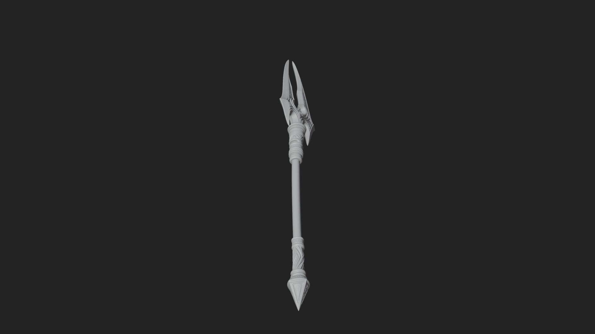Carved War Spear Model Design 4 3D Print Model 3D Model
