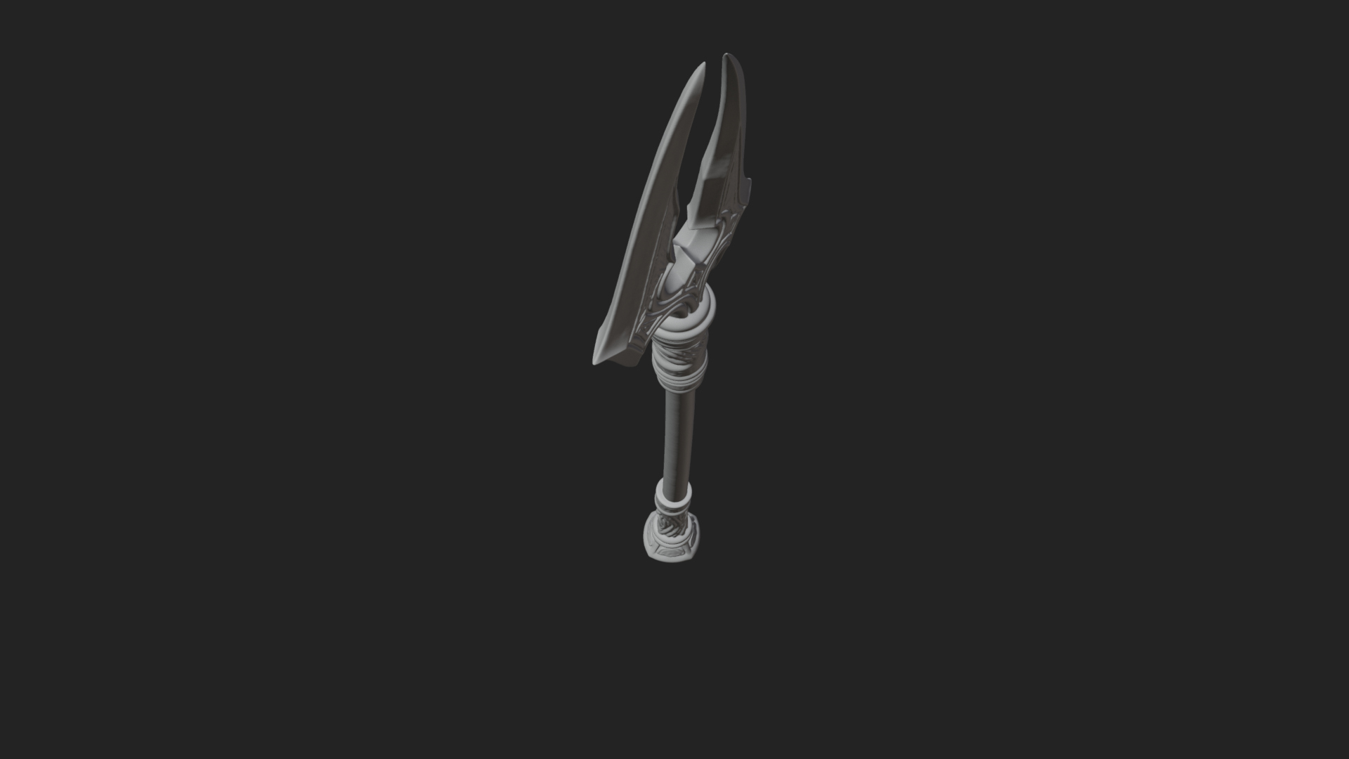 Carved War Spear Model Design 4 3D Print Model 3D Model