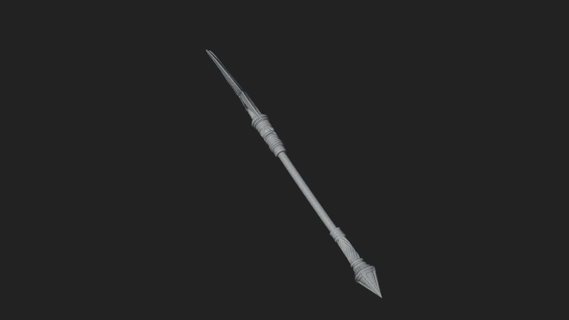 Carved War Spear Model Design 4 3D Print Model 3D Model