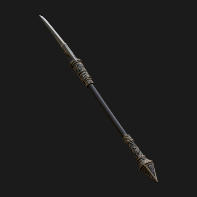 Carved War Spear Model Design 4 3D Print Model