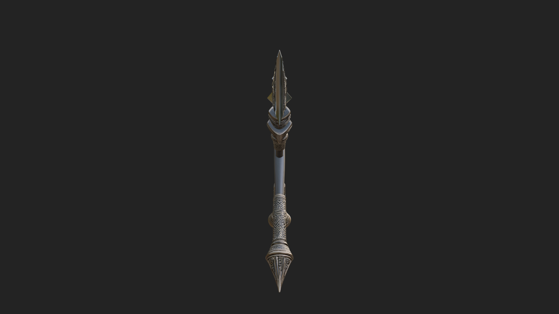 Carved War Spear Model Design 5 3D Print Model 3D Model