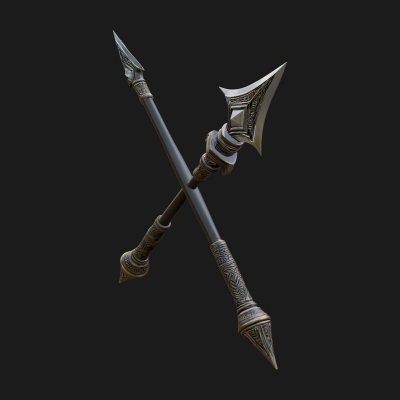 Carved War Spear Model Design 5 3D Print Model