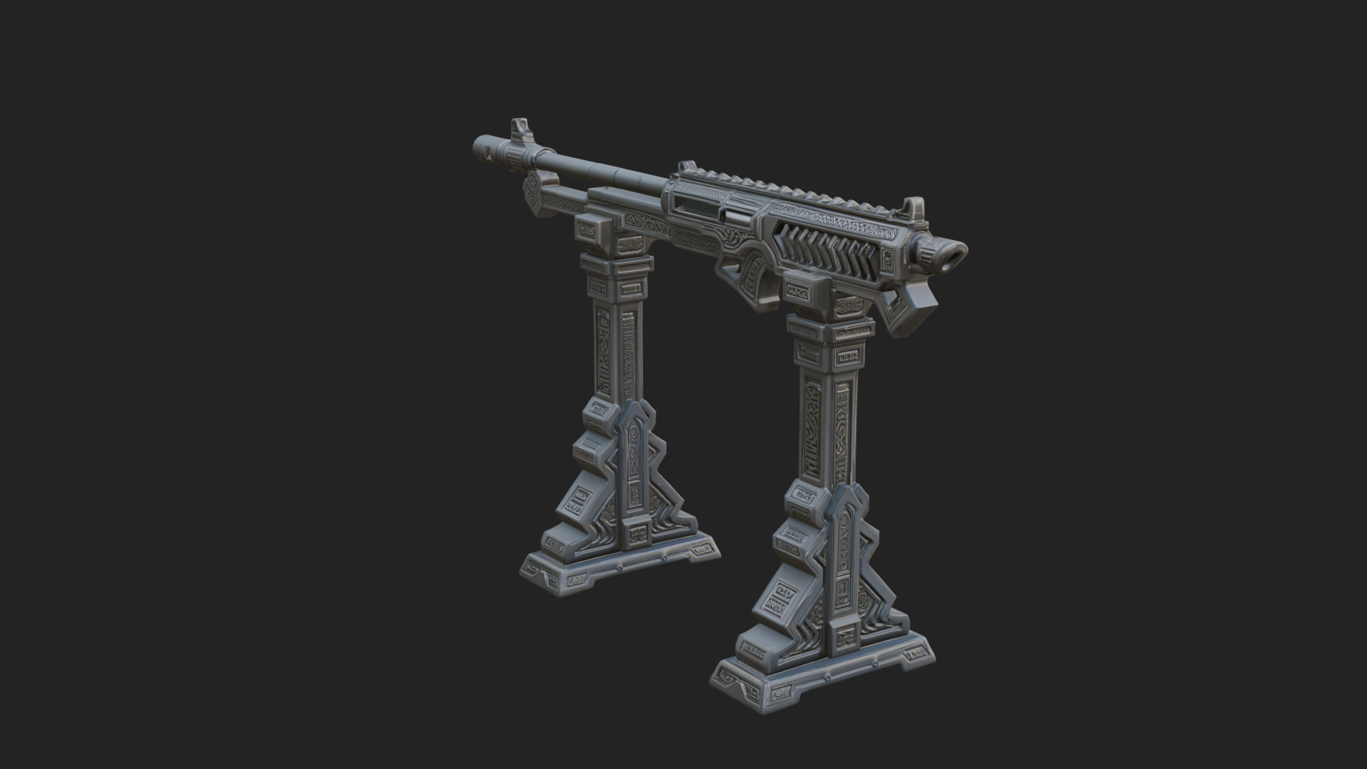 Carved Weapon Display Stand Model Design 1 3D Print Model 3D Model