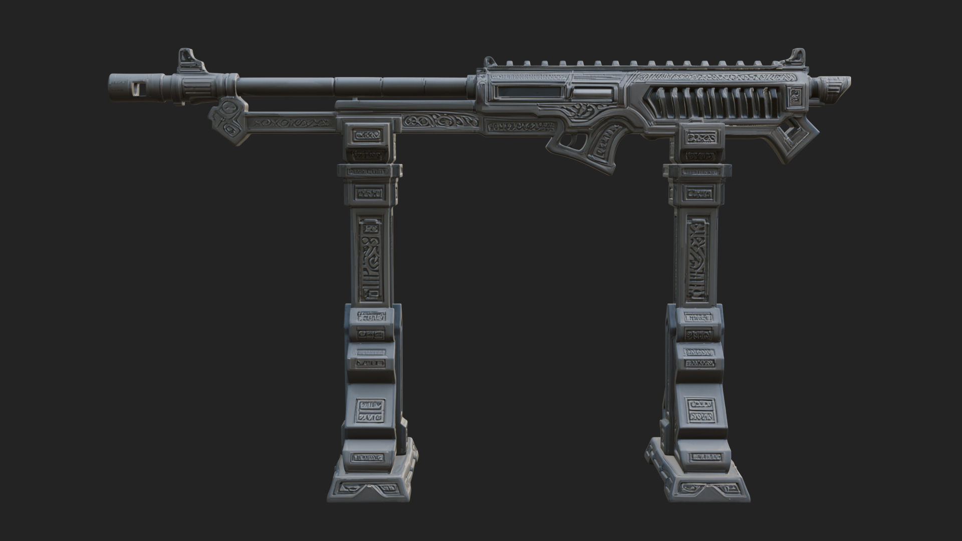 Carved Weapon Display Stand Model Design 1 3D Print Model 3D Model