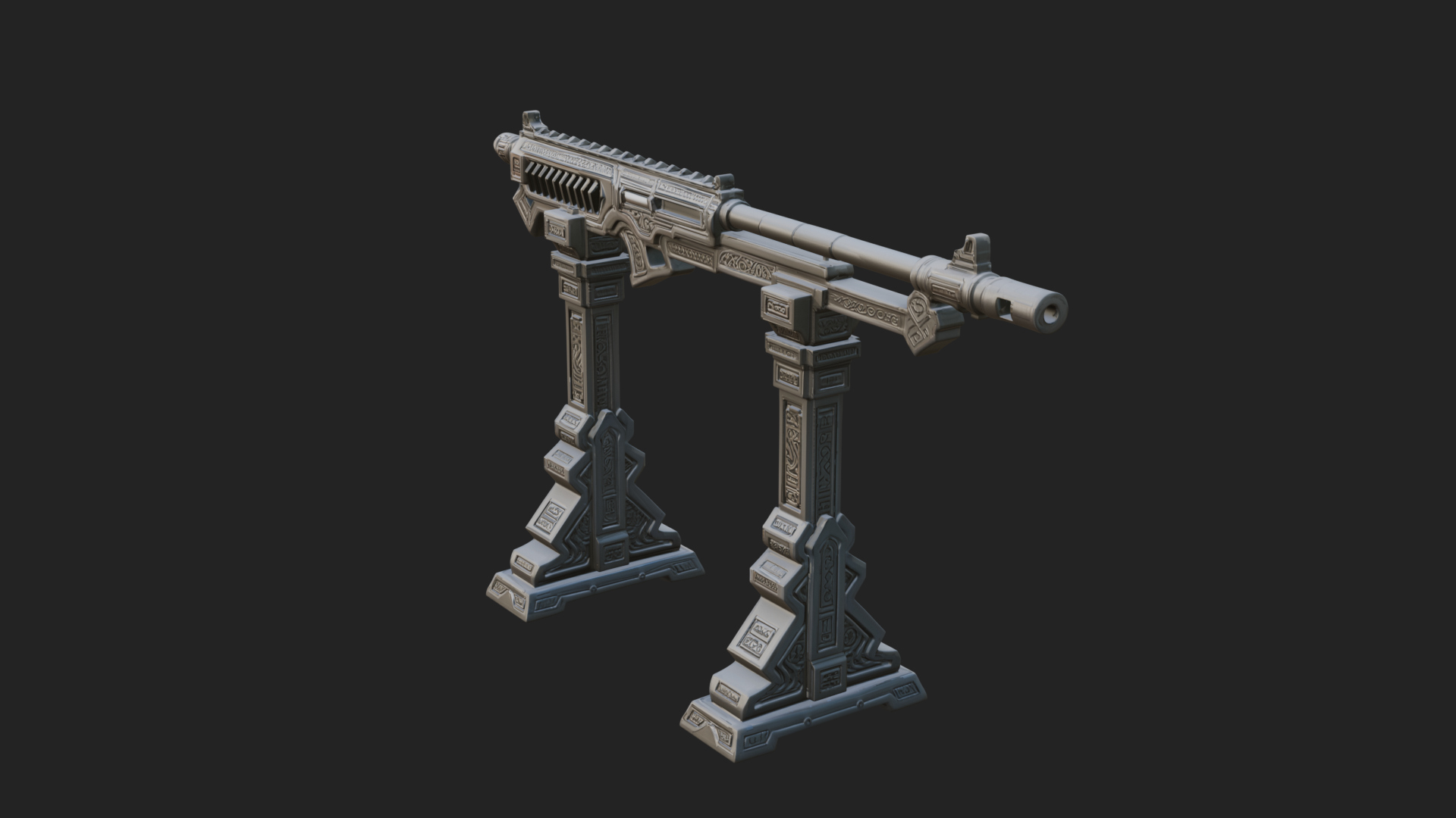 Carved Weapon Display Stand Model Design 1 3D Print Model 3D Model