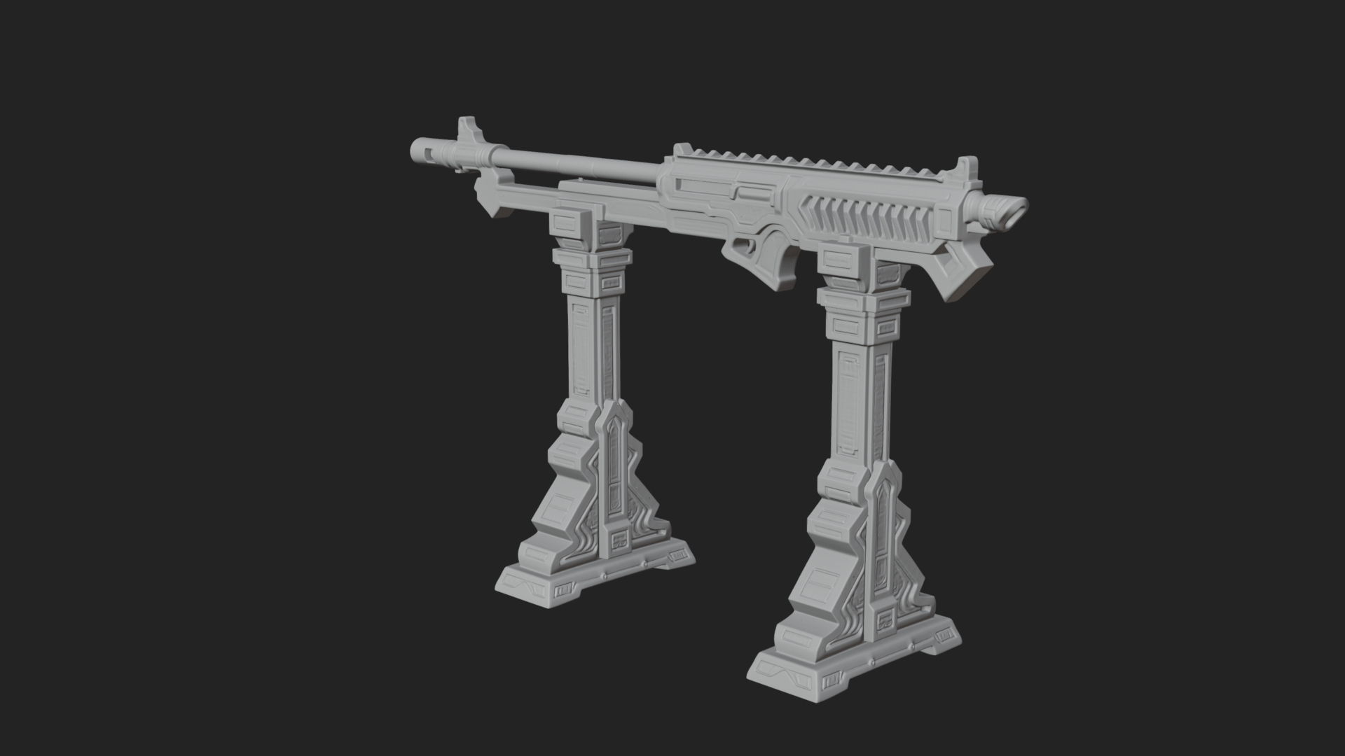 Carved Weapon Display Stand Model Design 1 3D Print Model 3D Model