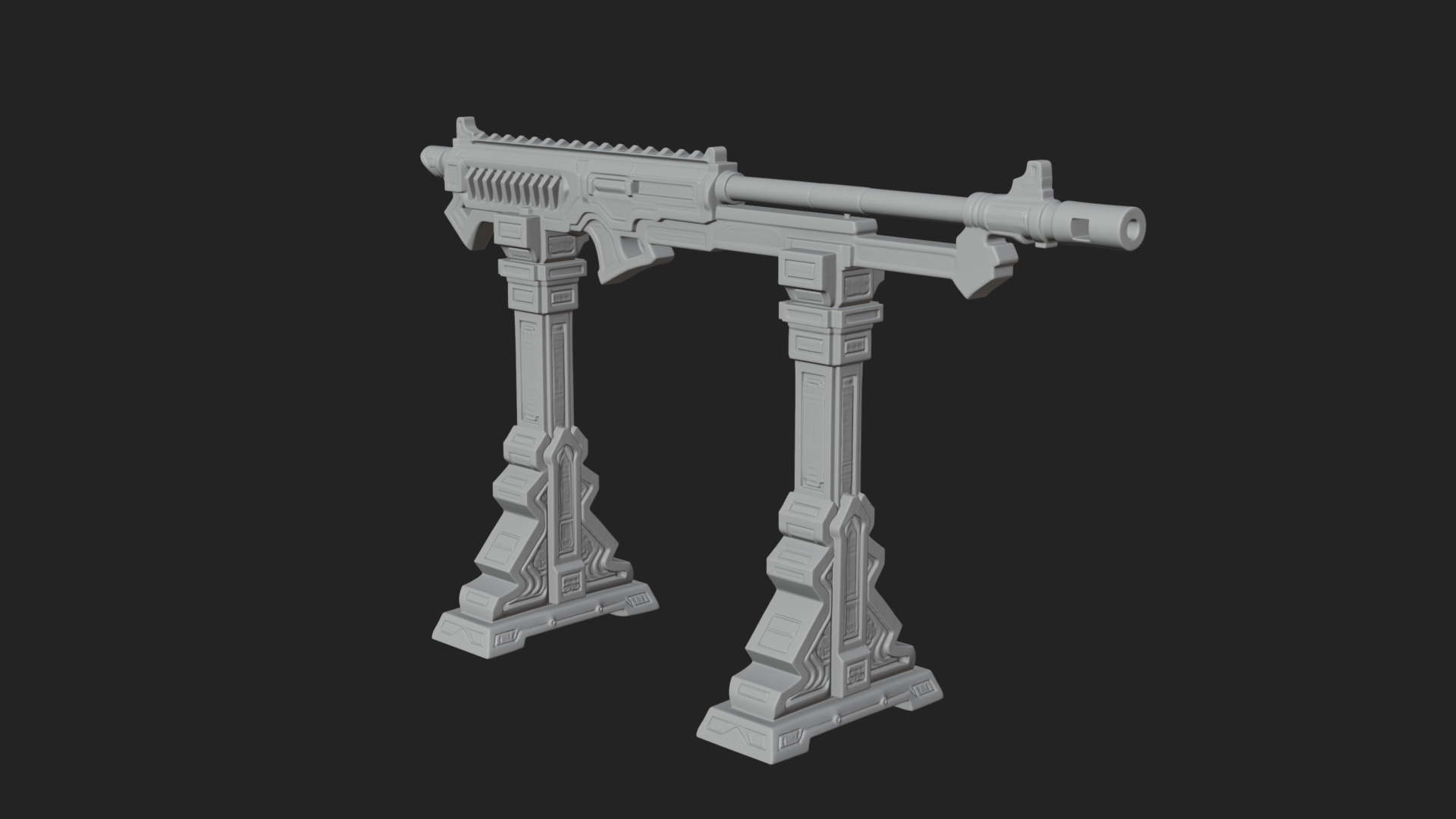 Carved Weapon Display Stand Model Design 1 3D Print Model 3D Model