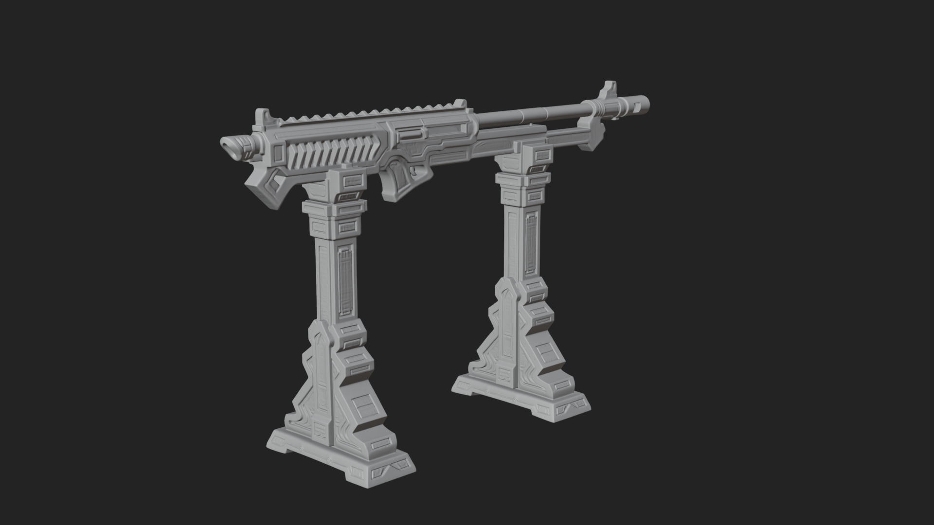 Carved Weapon Display Stand Model Design 1 3D Print Model 3D Model
