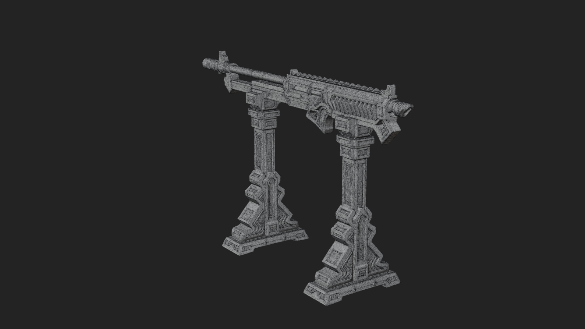Carved Weapon Display Stand Model Design 1 3D Print Model 3D Model