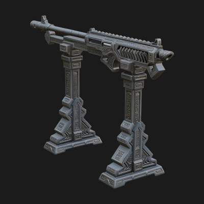 Carved Weapon Display Stand Model Design 1 3D Print Model