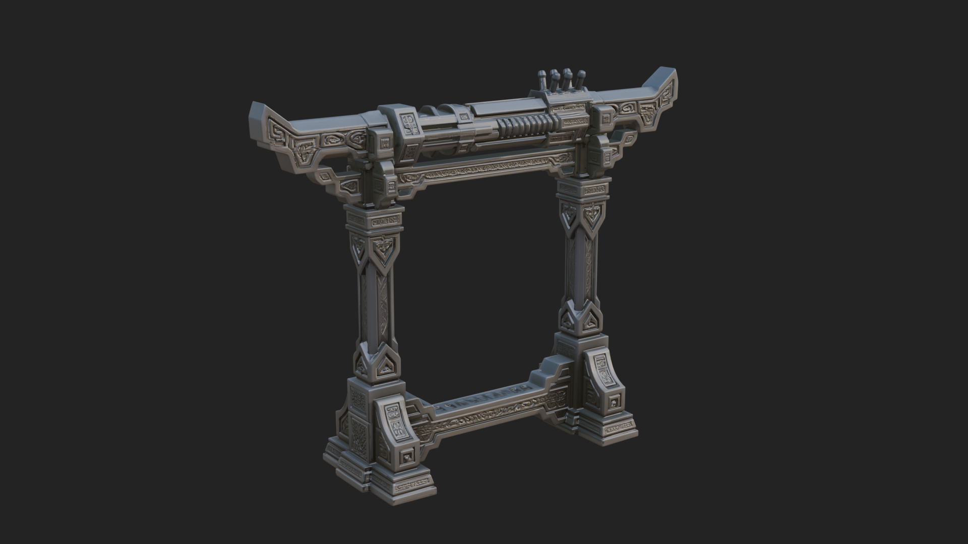 Carved Weapon Display Stand Model Design 2 3D Print Model 3D Model