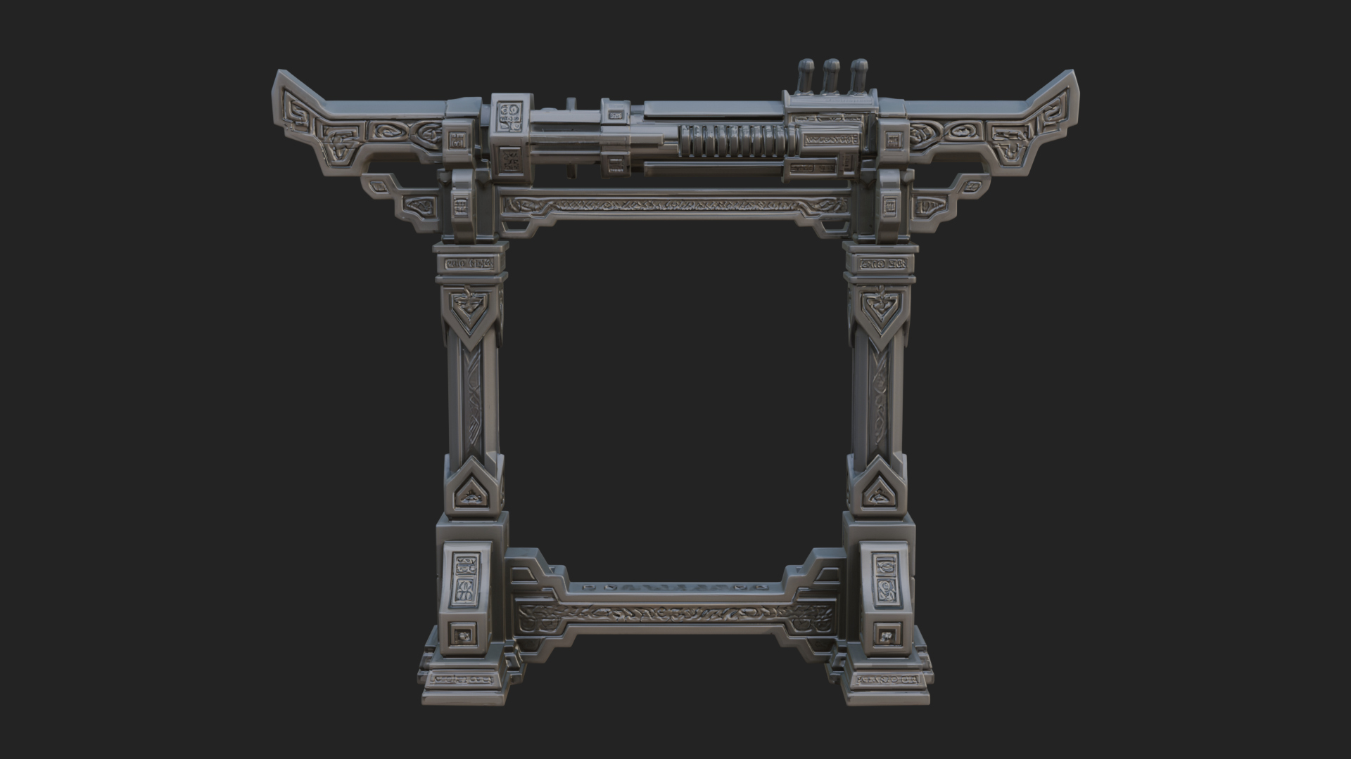 Carved Weapon Display Stand Model Design 2 3D Print Model 3D Model