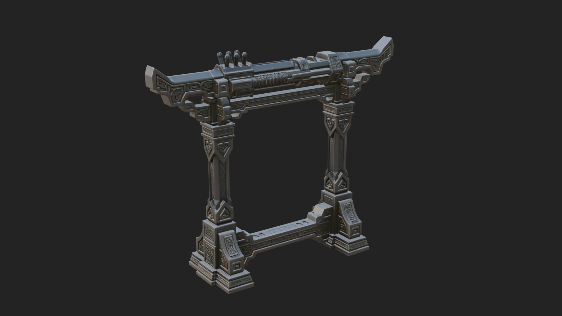 Carved Weapon Display Stand Model Design 2 3D Print Model 3D Model