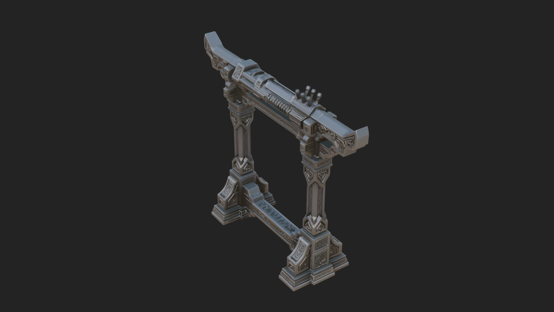 Carved Weapon Display Stand Model Design 2 3D Print Model 3D Model