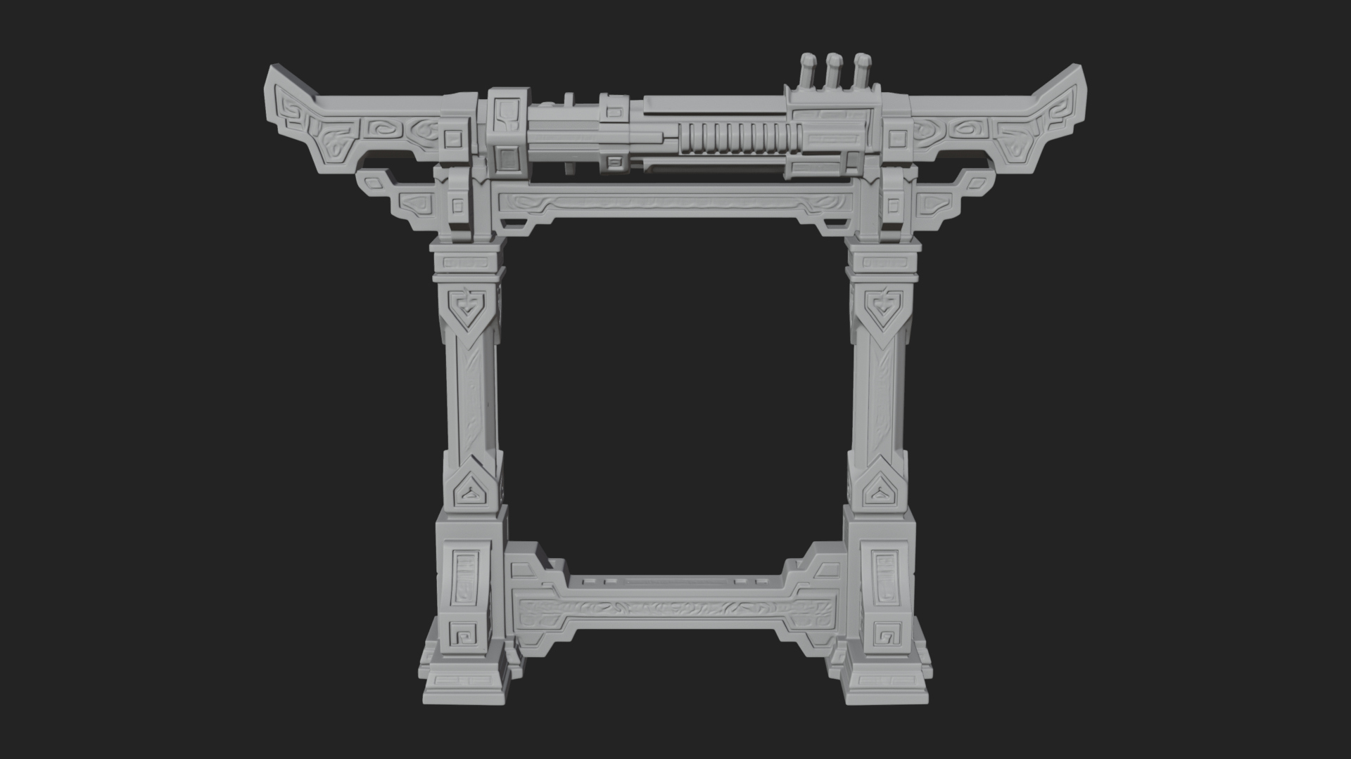 Carved Weapon Display Stand Model Design 2 3D Print Model 3D Model