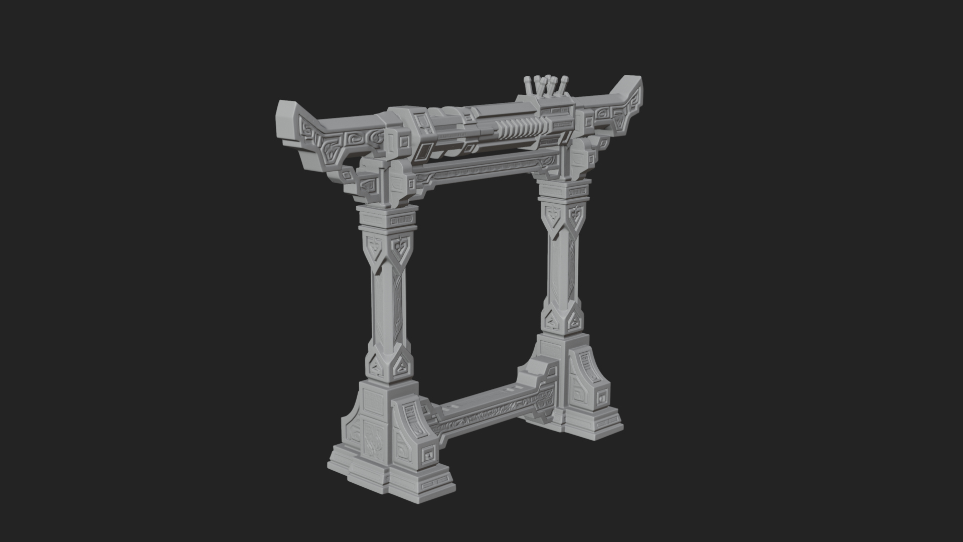 Carved Weapon Display Stand Model Design 2 3D Print Model 3D Model