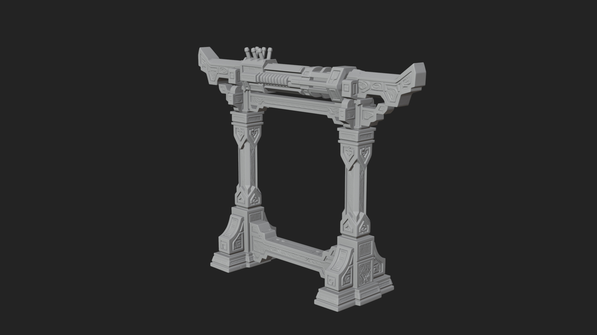 Carved Weapon Display Stand Model Design 2 3D Print Model 3D Model