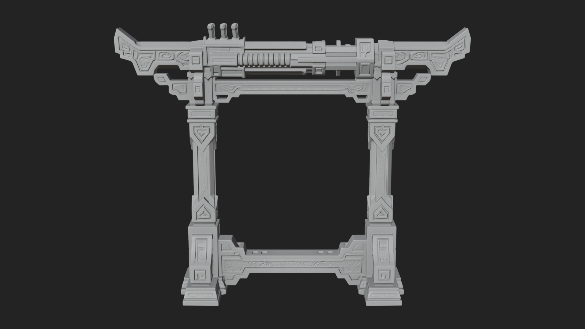 Carved Weapon Display Stand Model Design 2 3D Print Model 3D Model