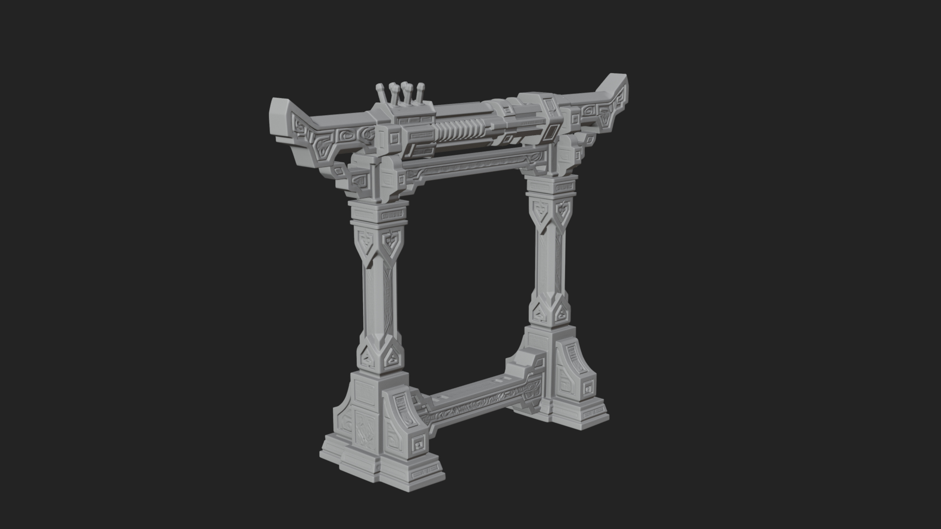 Carved Weapon Display Stand Model Design 2 3D Print Model 3D Model