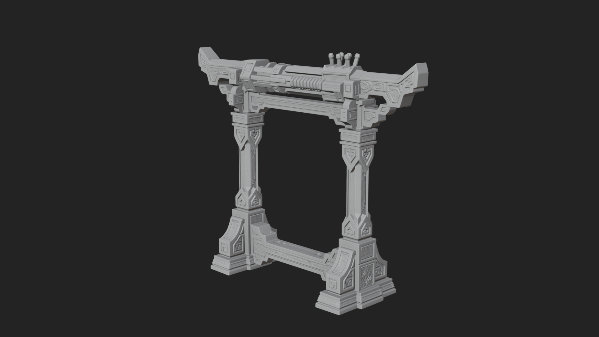 Carved Weapon Display Stand Model Design 2 3D Print Model 3D Model