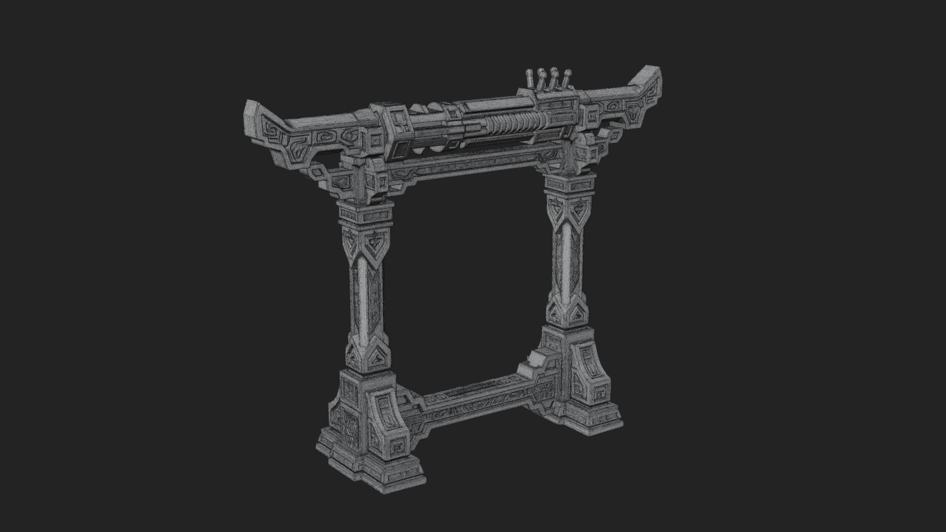 Carved Weapon Display Stand Model Design 2 3D Print Model 3D Model