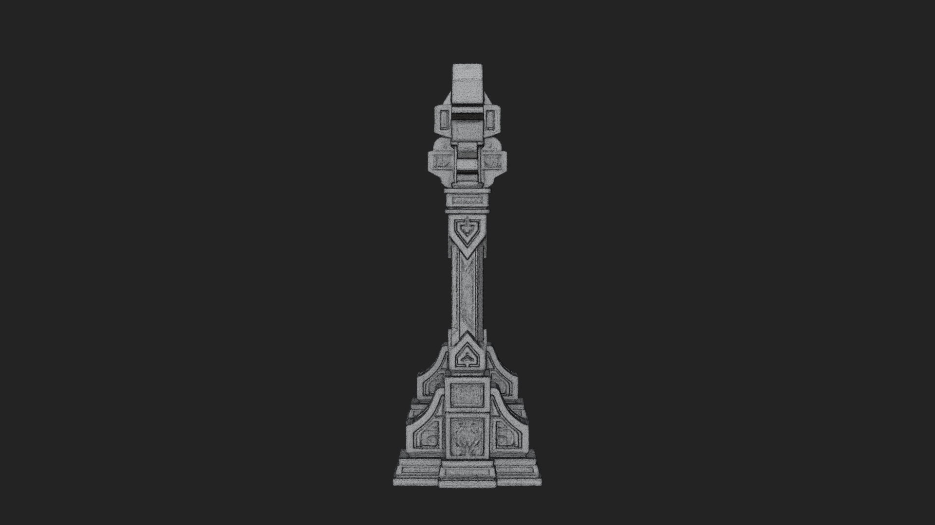 Carved Weapon Display Stand Model Design 2 3D Print Model 3D Model