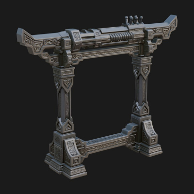 Carved Weapon Display Stand Model Design 2 3D Print Model