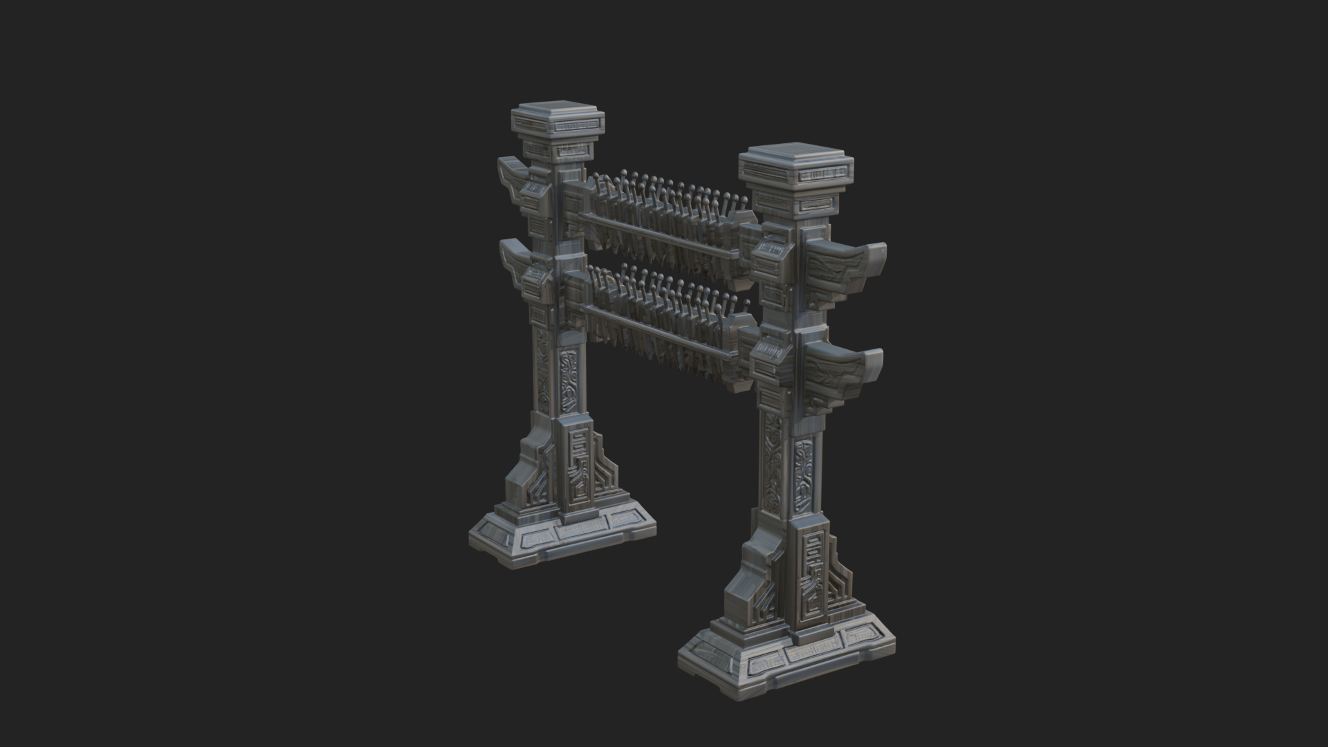 Carved Weapon Display Stand Model Design 4 3D Print Model 3D Model