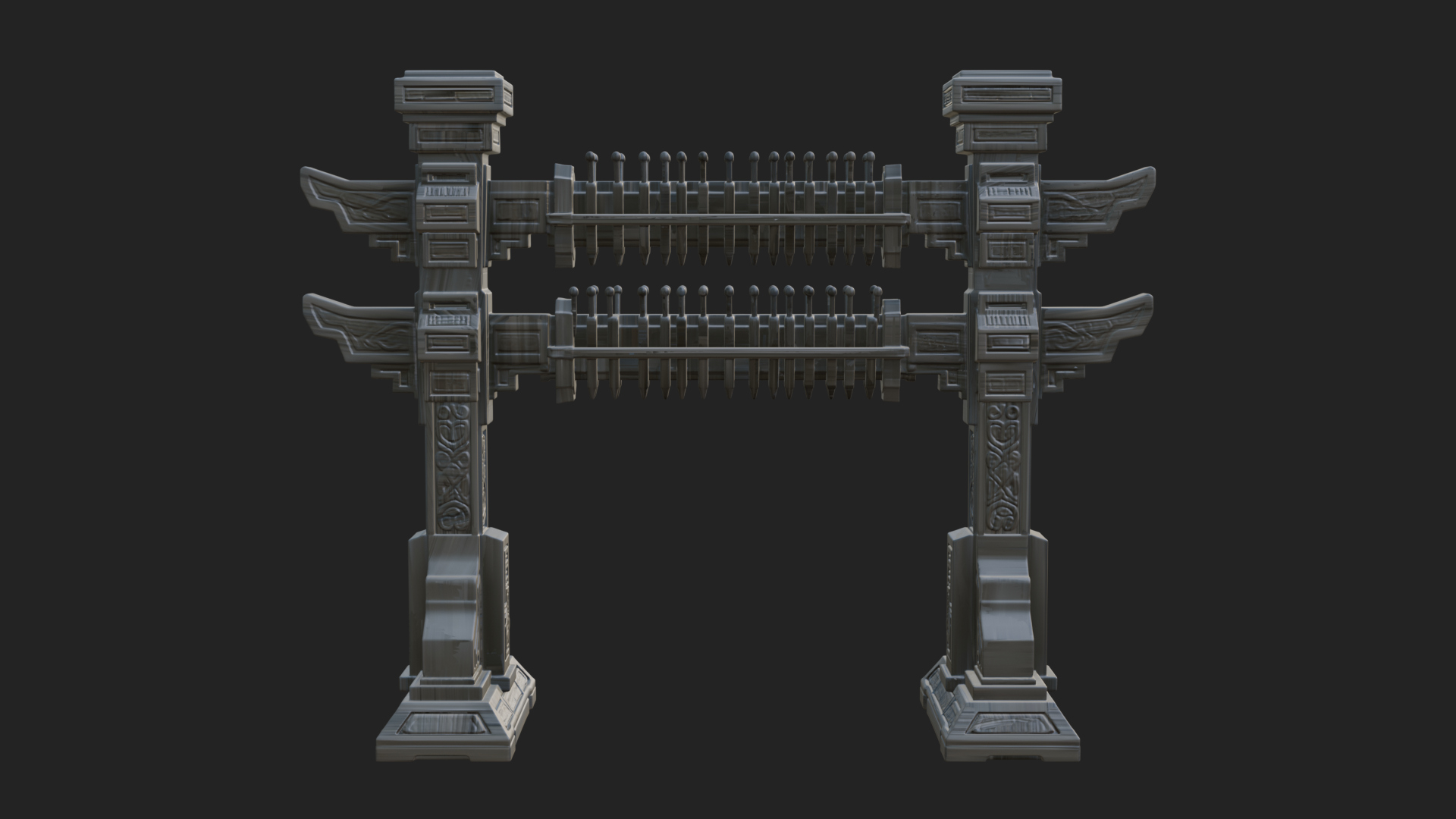 Carved Weapon Display Stand Model Design 4 3D Print Model 3D Model