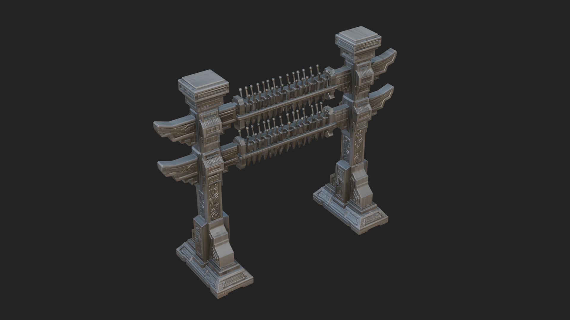 Carved Weapon Display Stand Model Design 4 3D Print Model 3D Model