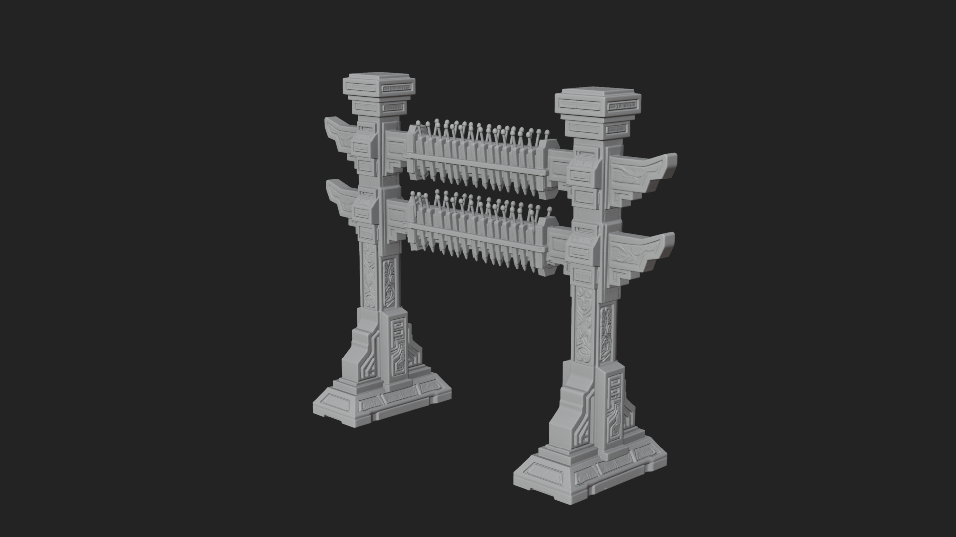 Carved Weapon Display Stand Model Design 4 3D Print Model 3D Model