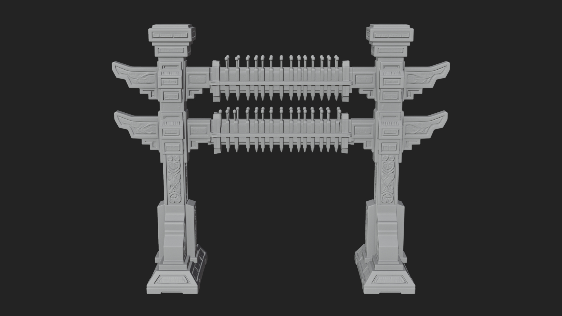 Carved Weapon Display Stand Model Design 4 3D Print Model 3D Model