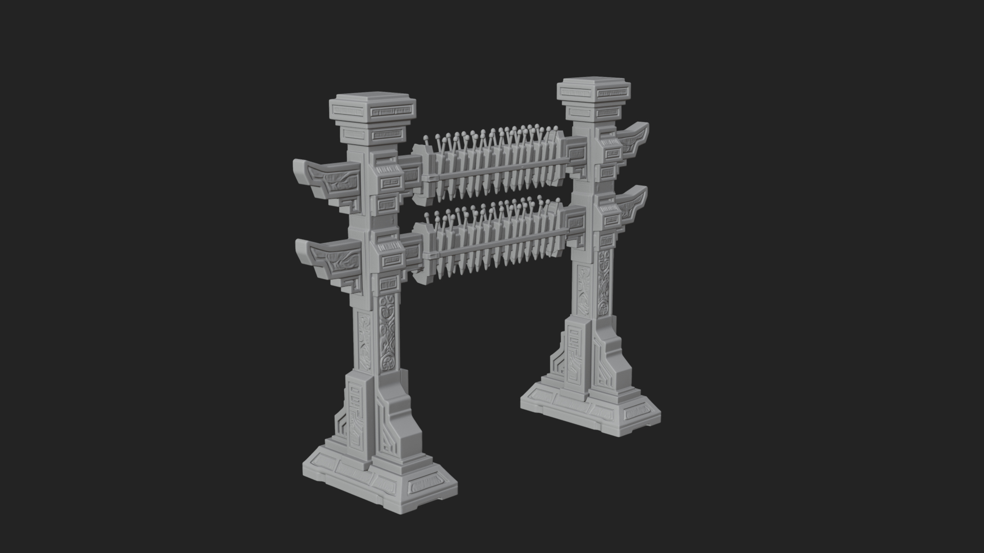 Carved Weapon Display Stand Model Design 4 3D Print Model 3D Model