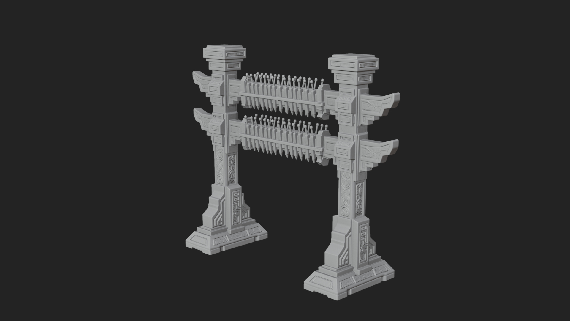 Carved Weapon Display Stand Model Design 4 3D Print Model 3D Model