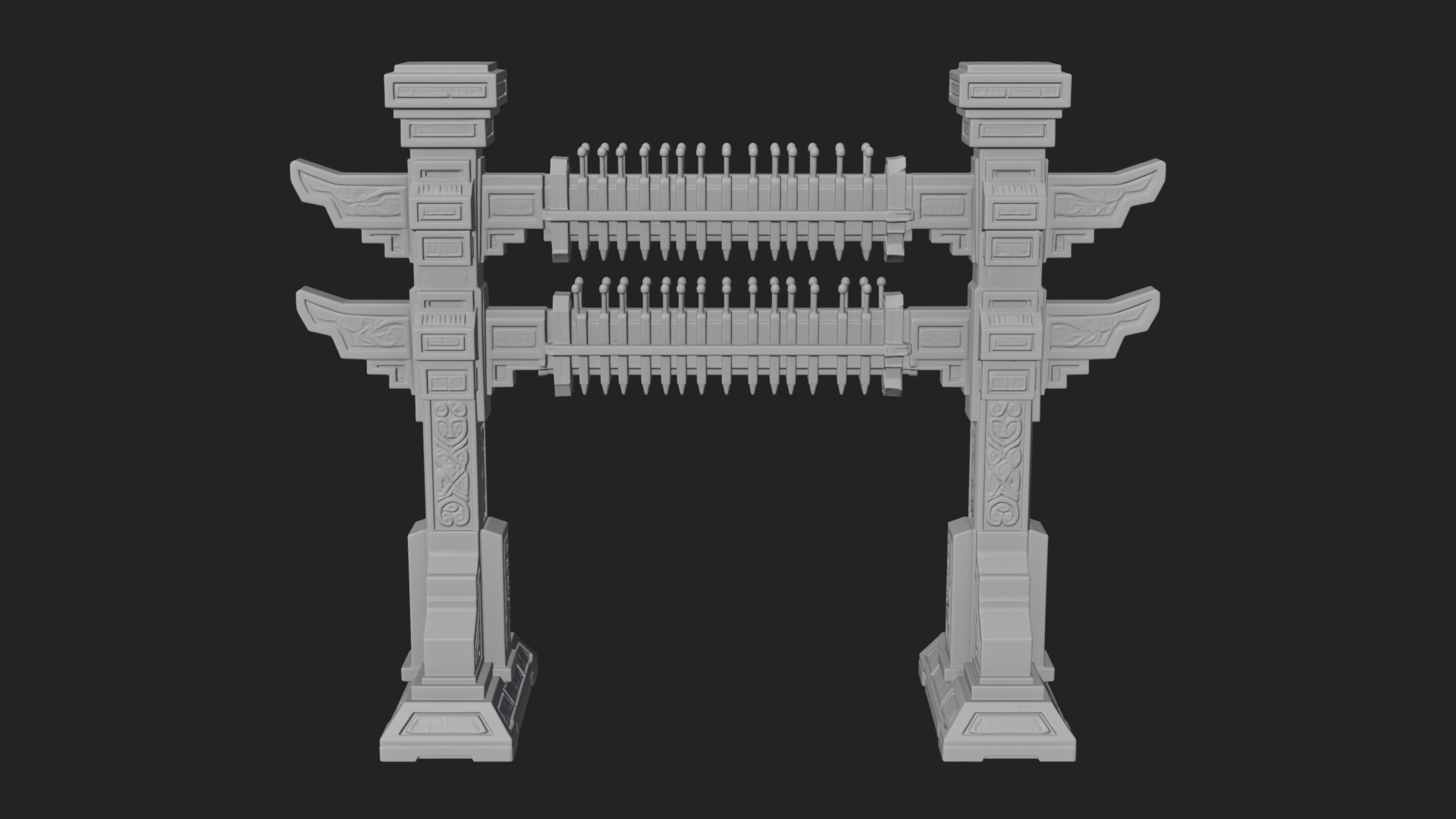 Carved Weapon Display Stand Model Design 4 3D Print Model 3D Model