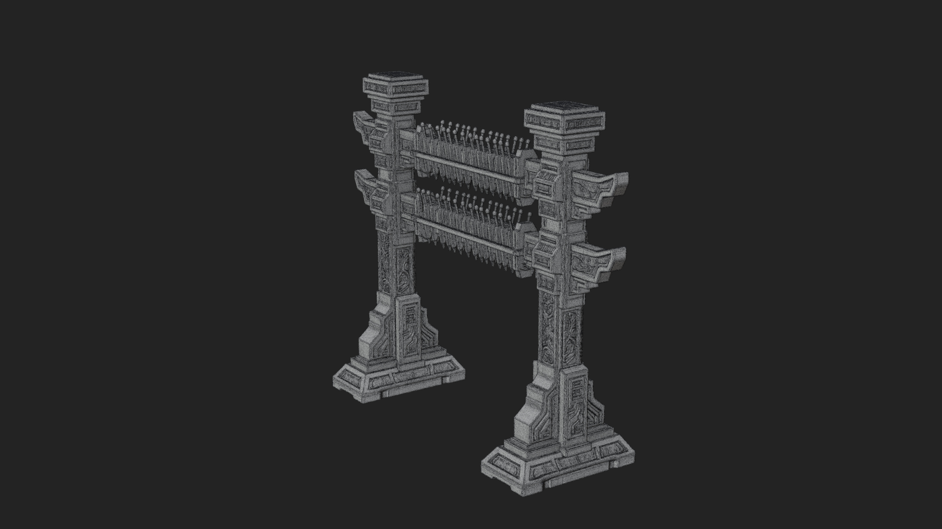 Carved Weapon Display Stand Model Design 4 3D Print Model 3D Model