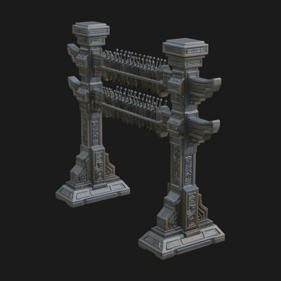 Carved Weapon Display Stand Model Design 4 3D Print Model