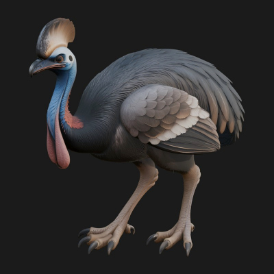 Cassowary Bird Statue Design 2 3D Print Model