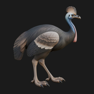 Cassowary Bird Statue Design 3 3D Print Model