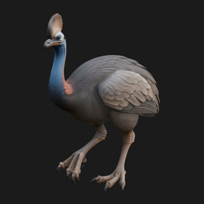 Cassowary Bird Statue Design 4 3D Print Model