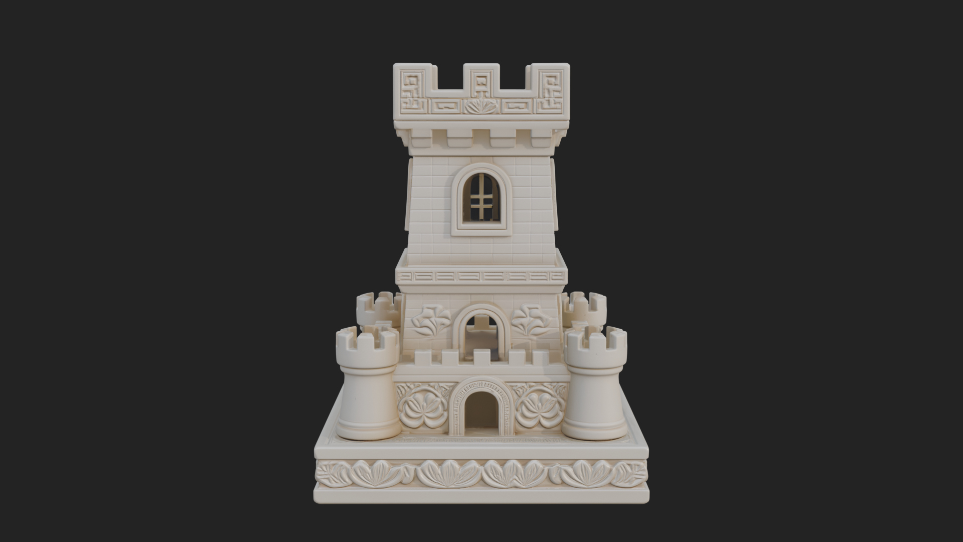 Castle Rook Chess Tower Design 1 3D Print Model 3D Model