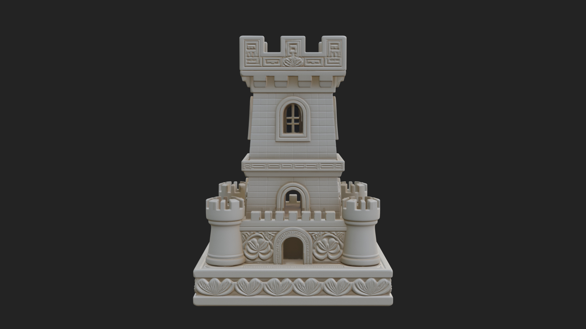 Castle Rook Chess Tower Design 1 3D Print Model 3D Model
