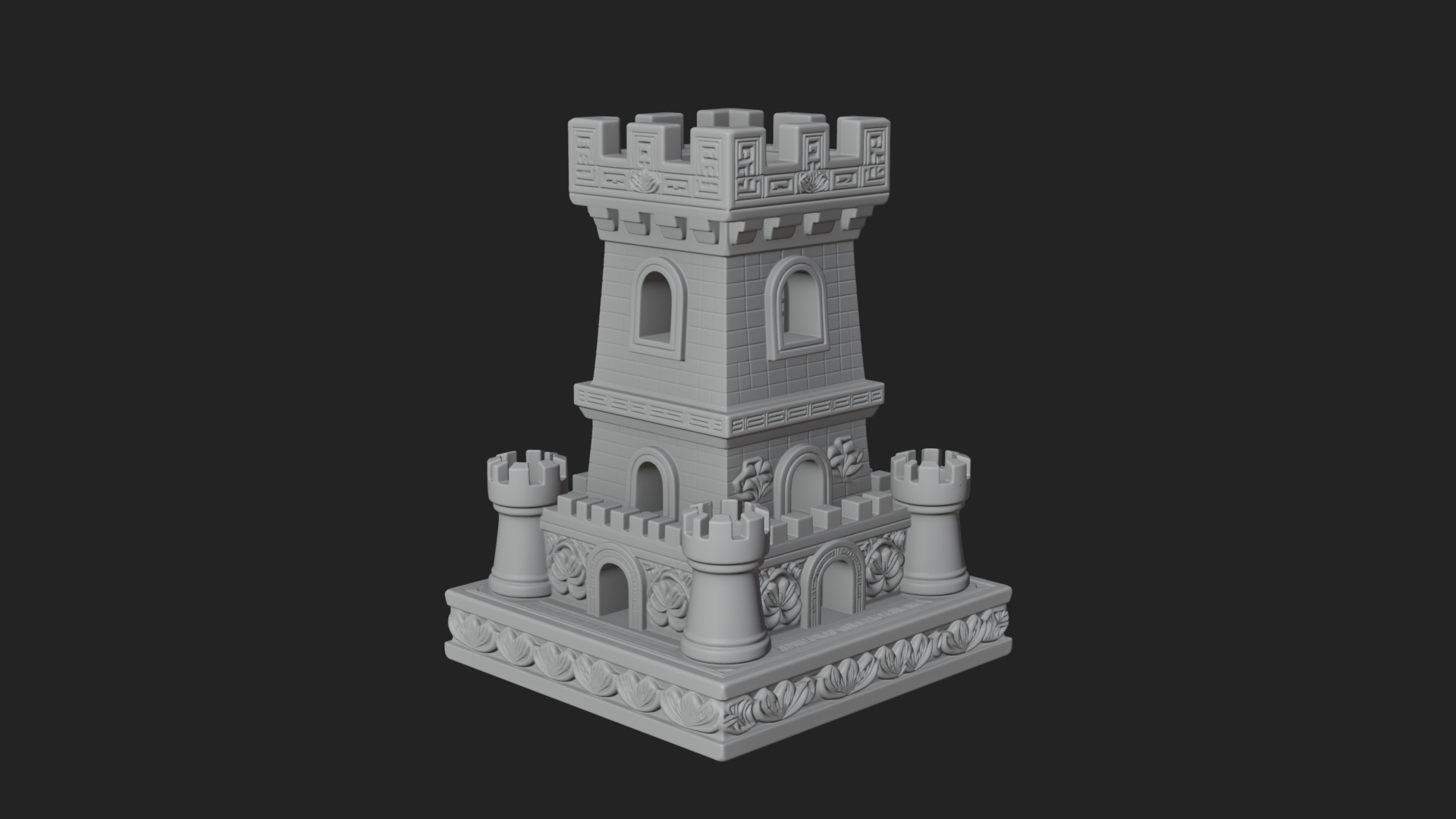 Castle Rook Chess Tower Design 1 3D Print Model 3D Model