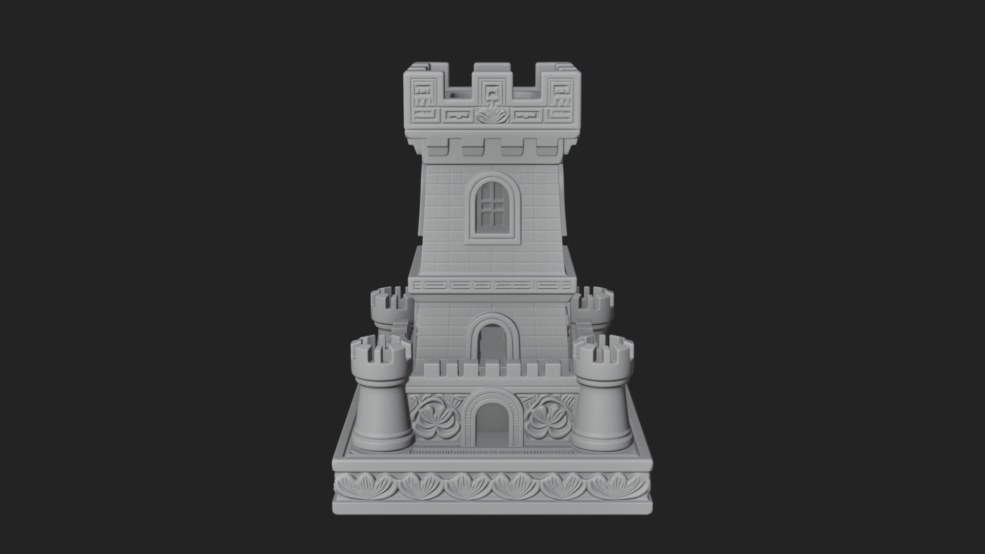 Castle Rook Chess Tower Design 1 3D Print Model 3D Model