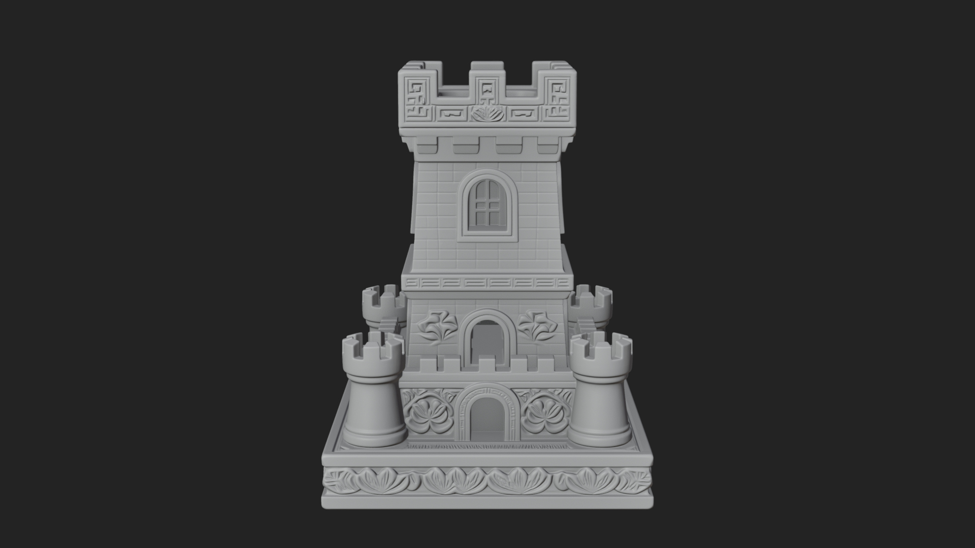 Castle Rook Chess Tower Design 1 3D Print Model 3D Model