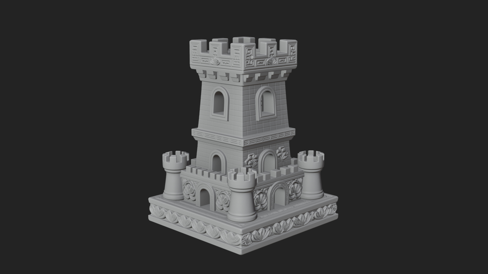 Castle Rook Chess Tower Design 1 3D Print Model 3D Model